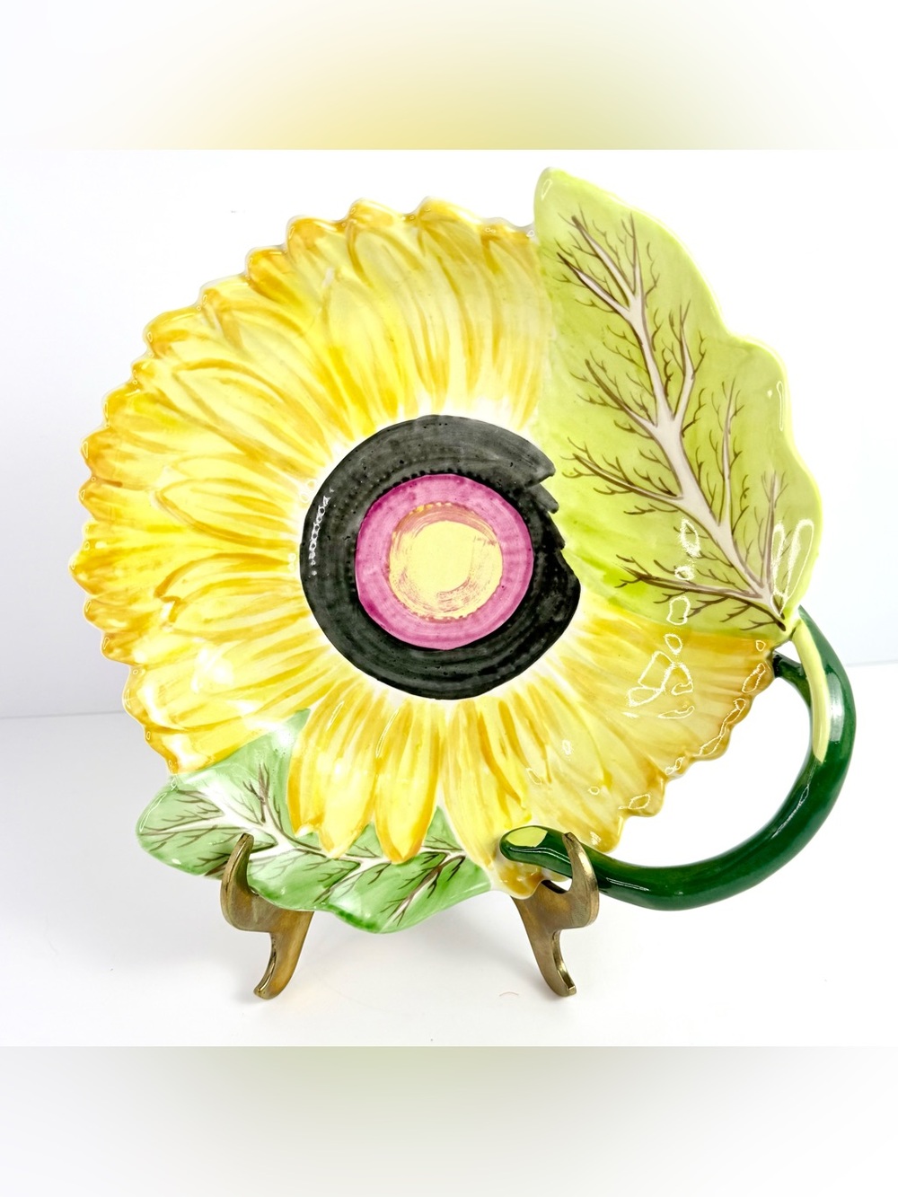 Vintage Mottahedeh Yellow Sunflower Majolica Bowl/Dish Made In England